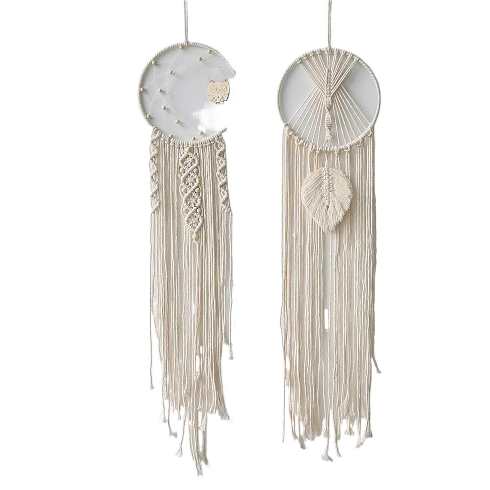 Acchiappasogni 1/2 pezzi ornamenti appesi acchiappasogni for la decorazione della parete compleanno matrimonio decorazioni for casa(Beige 2PCS)