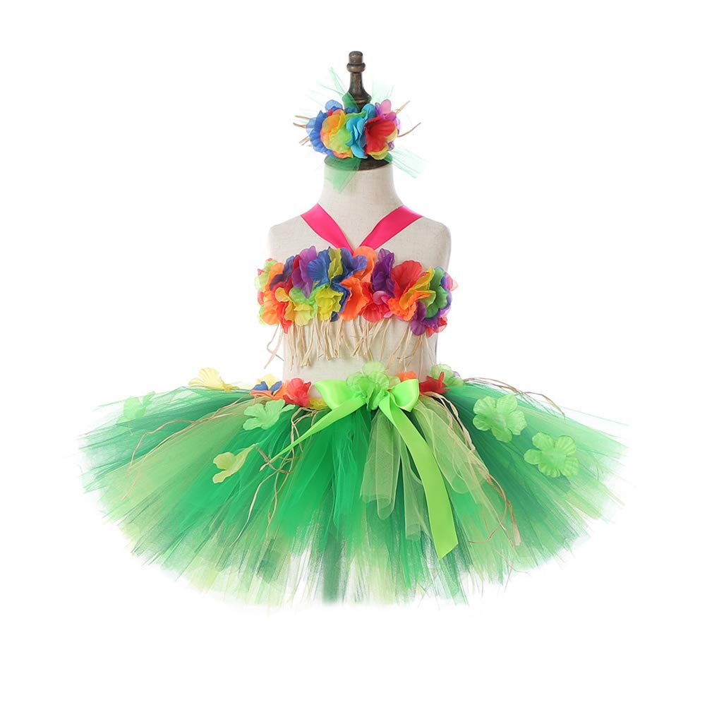 1 Juego Trajes Falda Hula Mujer Falda De Hawaiana Mujer Falda De De Las Mujeres Vestido De Los Niños Perder Flores