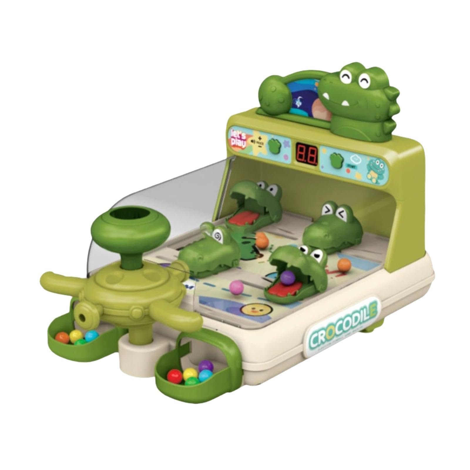 1 Pezzo Gioco Pinball Educativo Crocodile Macchina Tavolo Giocattolo Elettronico Interattivo con Luci E Suoni per Bambini Adatto a Momenti, Verde, Taglia unica bambino