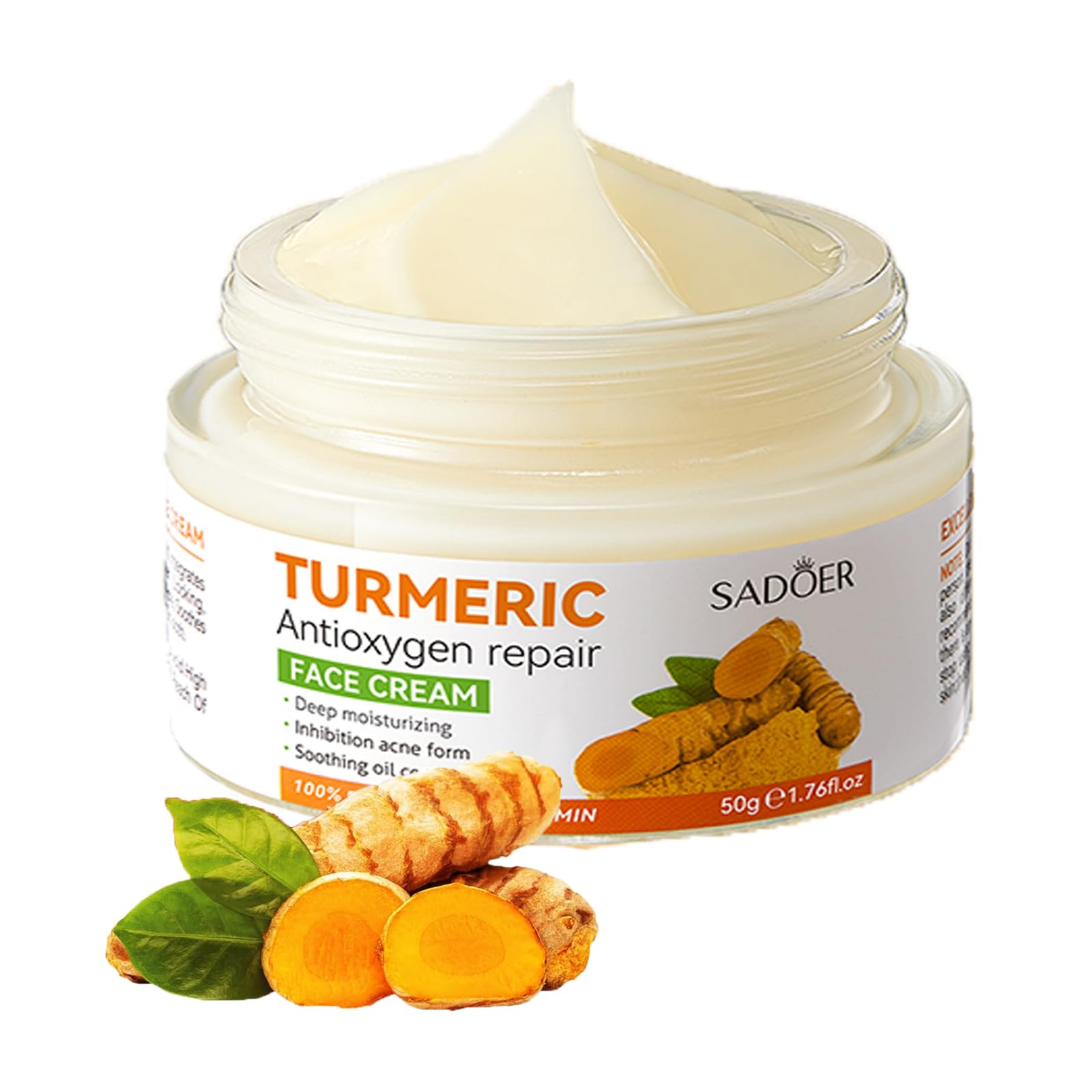 Lustwieta Turmeric Face Cream Face Moisturiser Anti Aging Brightening Face Cream for Radiant&Glowing Skin