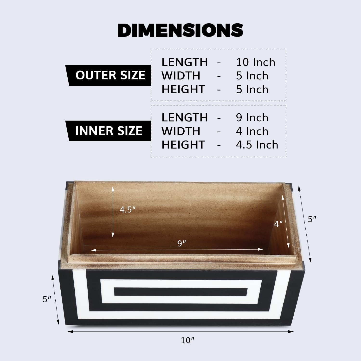 Handicrafts Home Decorative Organizer Box 10x5, Large Keepsake Boxes with Lid, Modern Decorative Storage - Image 3