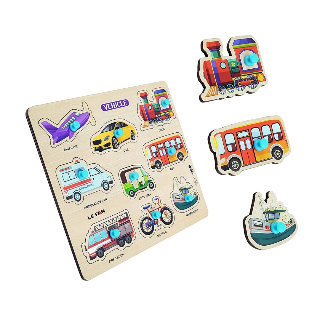 ANSH ENTERPERISES Wooden Learning Educational Board for Kids, Jigsaw Puzzles for Adults Baby Learning Toys Educational Toys Board Game Puzzle Toys for 2 Years Old Boys & Girls (Vehicles) (B0C2MV45R8) Amazon Price History, Amazon Price Tracker