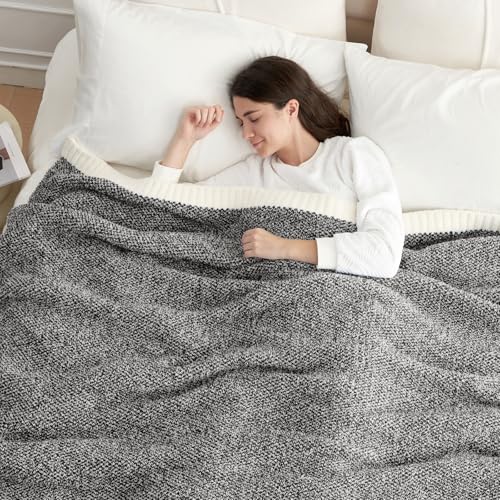 Image of Snuggle Sac Soft Warm Bed Blanket Oversized Twin XL 66x90 inch, Super Soft Warm Blankets for Bed, Living Room, Luxurious Microfiber Blanket Dupes, Heather Black, 66x90 inches