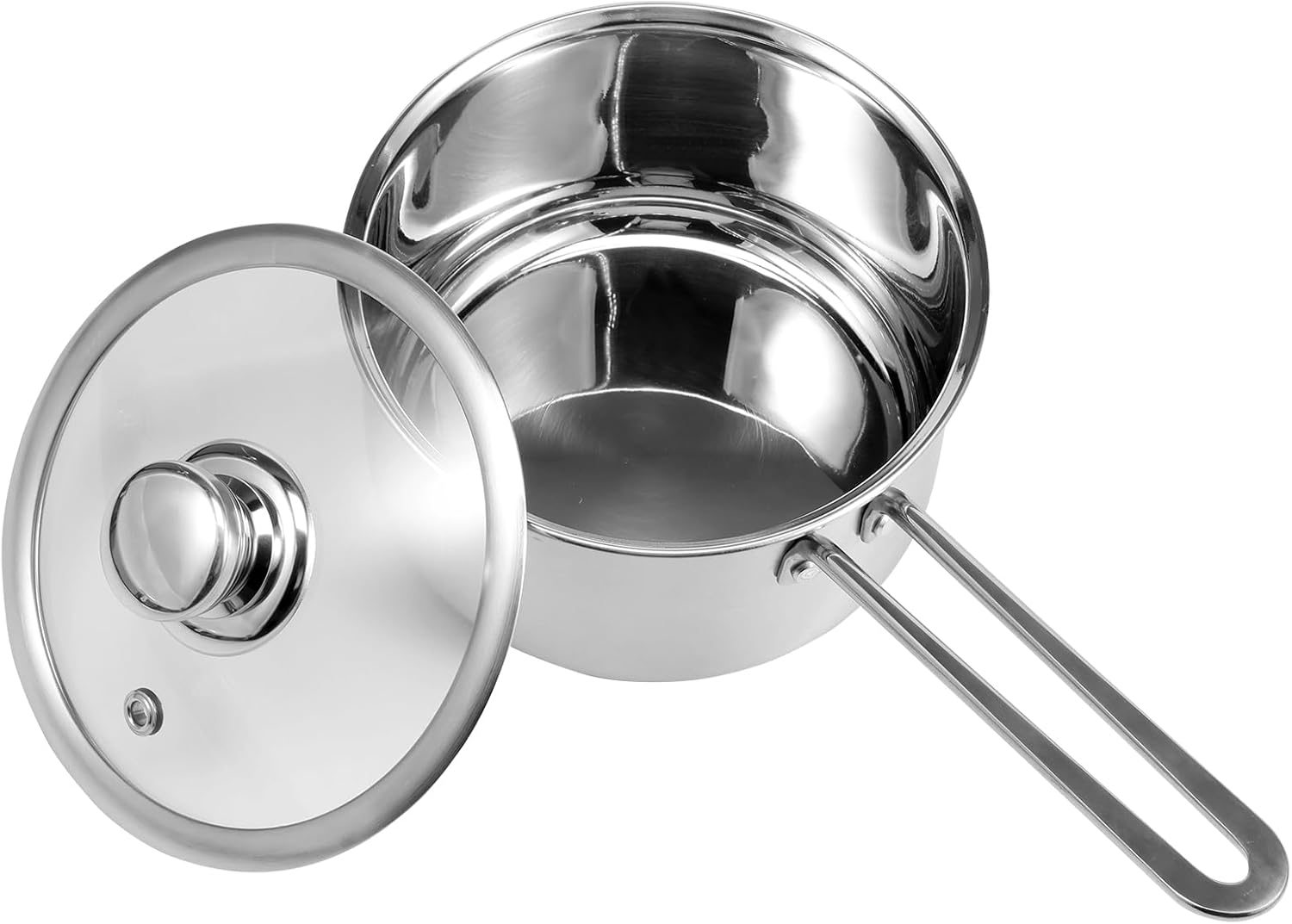 Panela de 3 litros com tampa, panela de aço inoxidável de fu... - imagem principal do produto