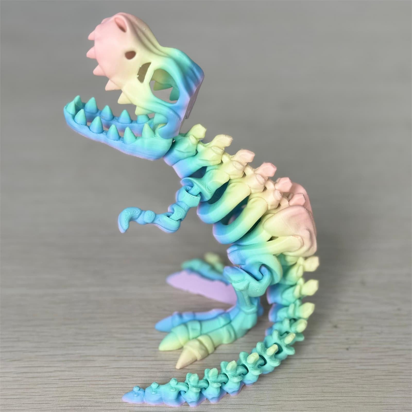 Dinosaure 3D Imprimé Articulé – Modèle T-Rex Avec œuf Et Crâne, Dégradé, Anti-stress Et Déco