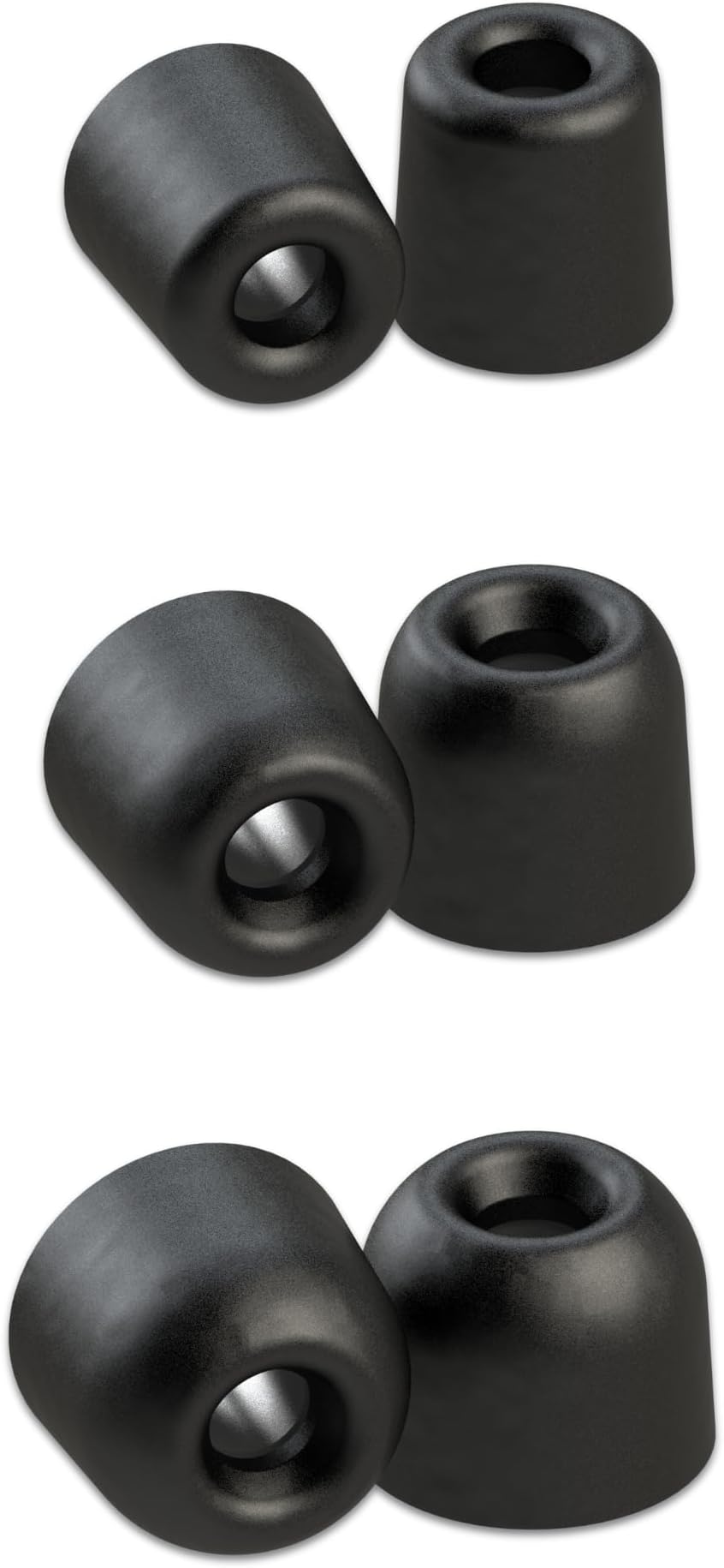 167 Core Series | Memory Foam Replacement IEM Ear Tips for Sennheiser Wired Devices & More | Superior Noise Isolation, Ultimate Comfort, Secure Fit | Black (S/M/L) (3 Pairs)