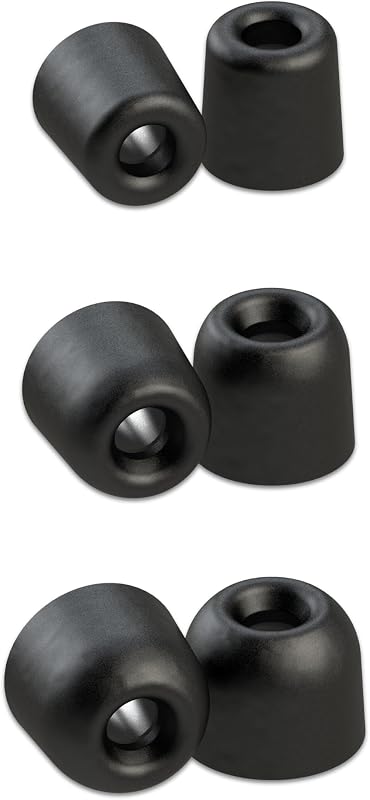 Comply 167 Core Series Memory Foam Replacement IEM Ear Tips, Black (S/M/L) | 3 Pairs, for Sennheiser Wired Devices & More, Superior Noise Isolation, Ultimate Comfort, Secure Fit