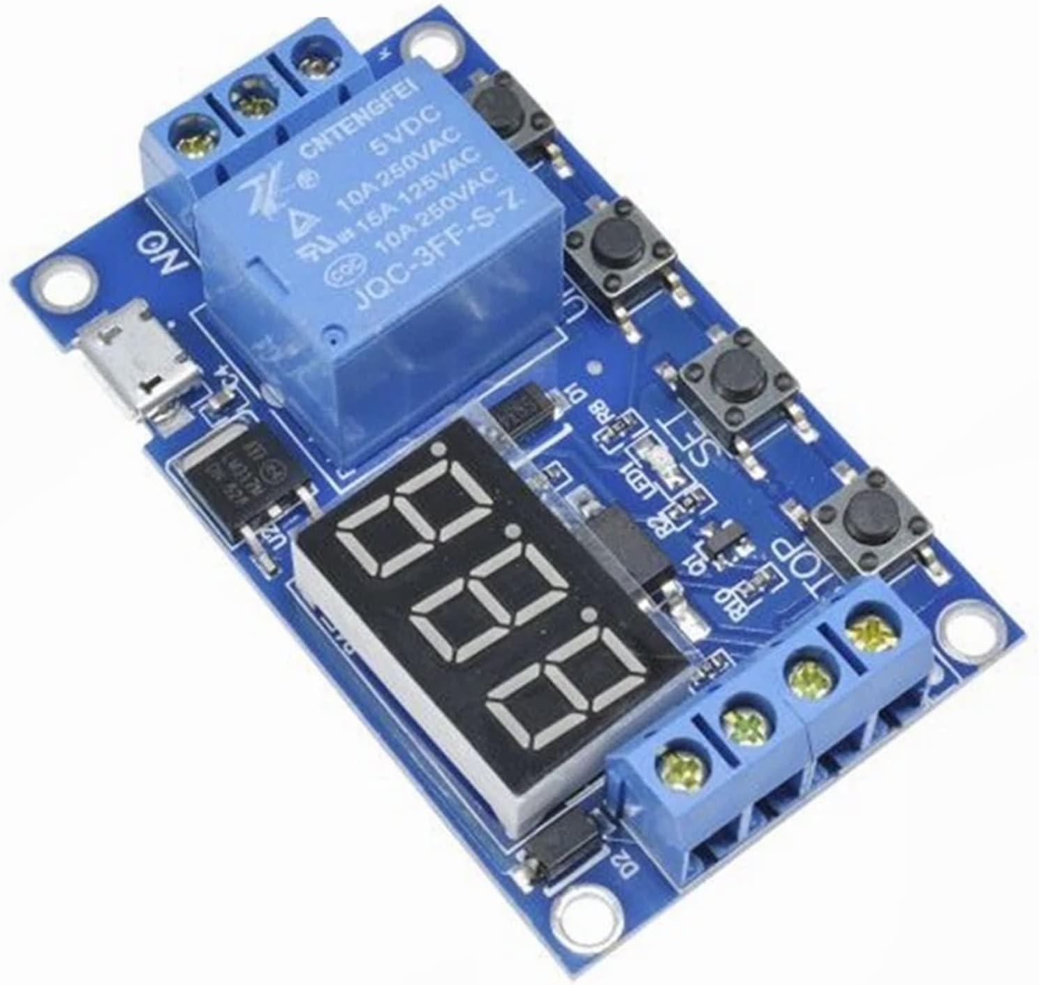 DC 6-30V Support Micro USB 5V LED Display Automation Cycle Delay Timer Control Off Switch Time Relay 6V 9V 12V 24V