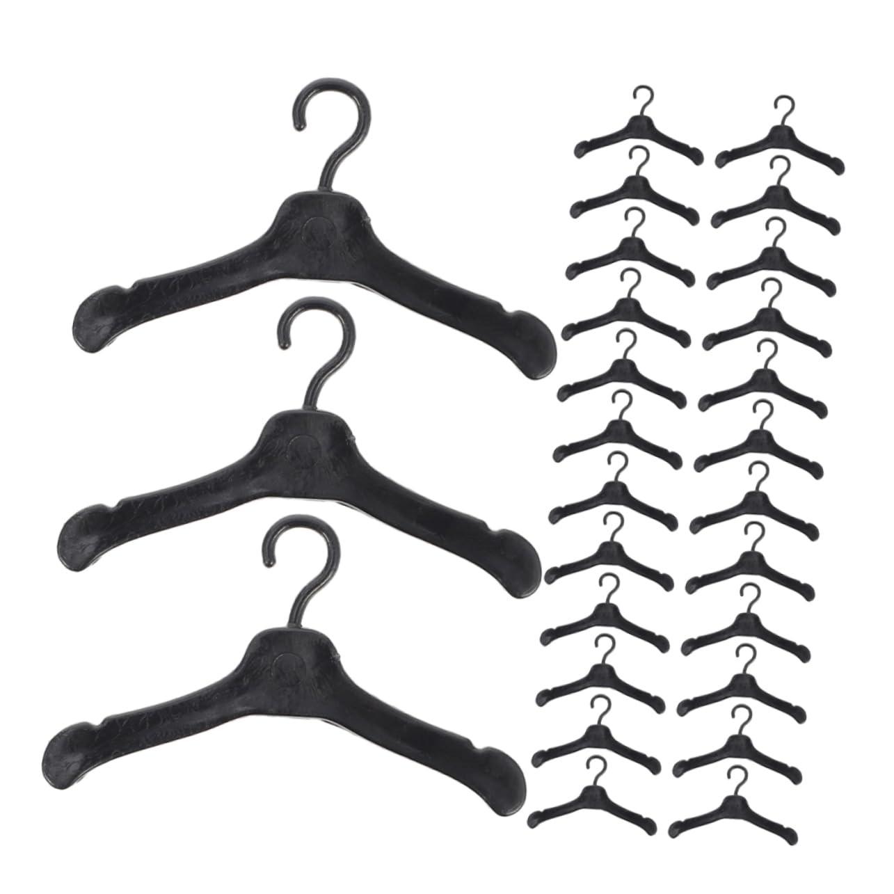 INOOMP 80pcs Mini Doll Clothes Hangers - Mini Plastic Hangers Hanging Dress for Doll Clothes Gown Dress Outfit Gown
