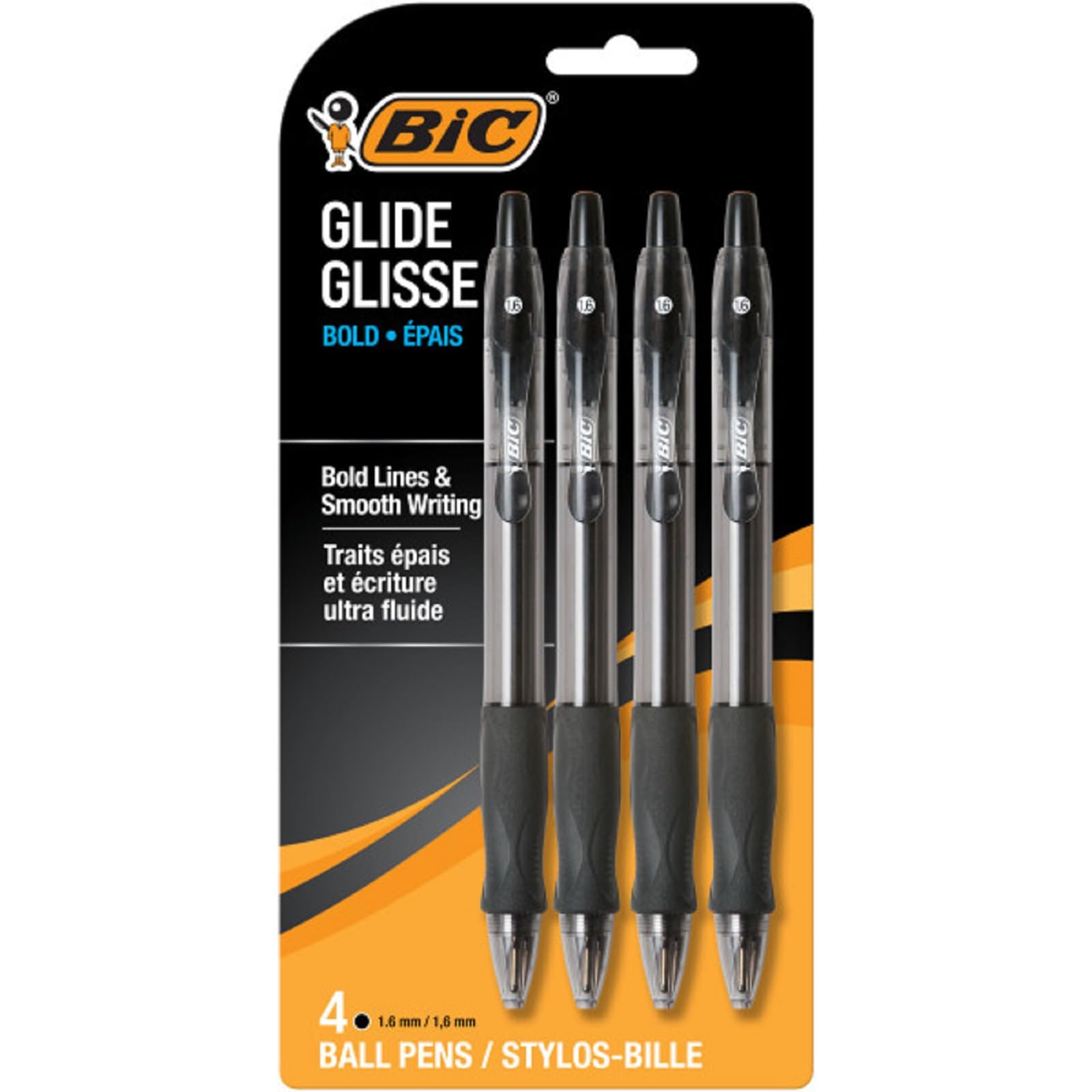 Bic Vlgbp41-Blk Black Velocity Bold Ball Pen 4 Count