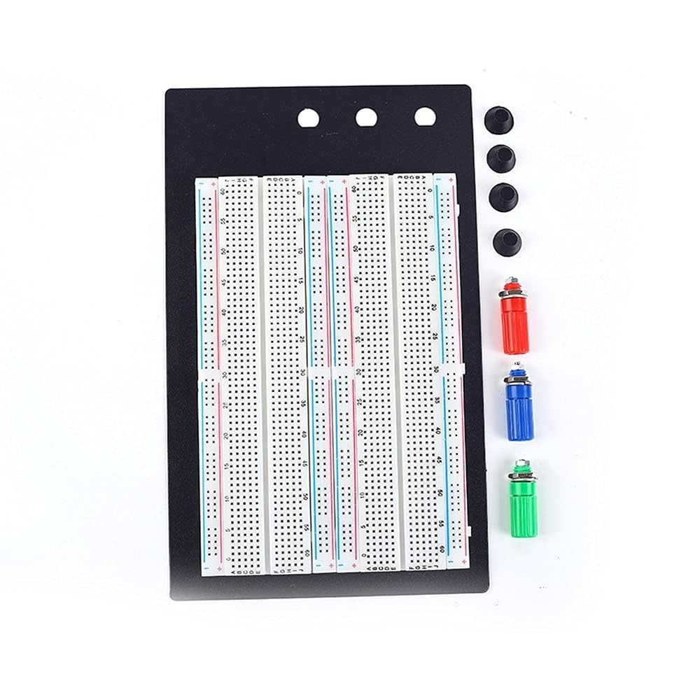 Besomi Electronics 1660 Tie Point Solderless Breadboard - Versatile Electronic Prototyping Board (16.5 x 11.1 x 0.85cm) - Durable Design for DIY Projects, School Assignments