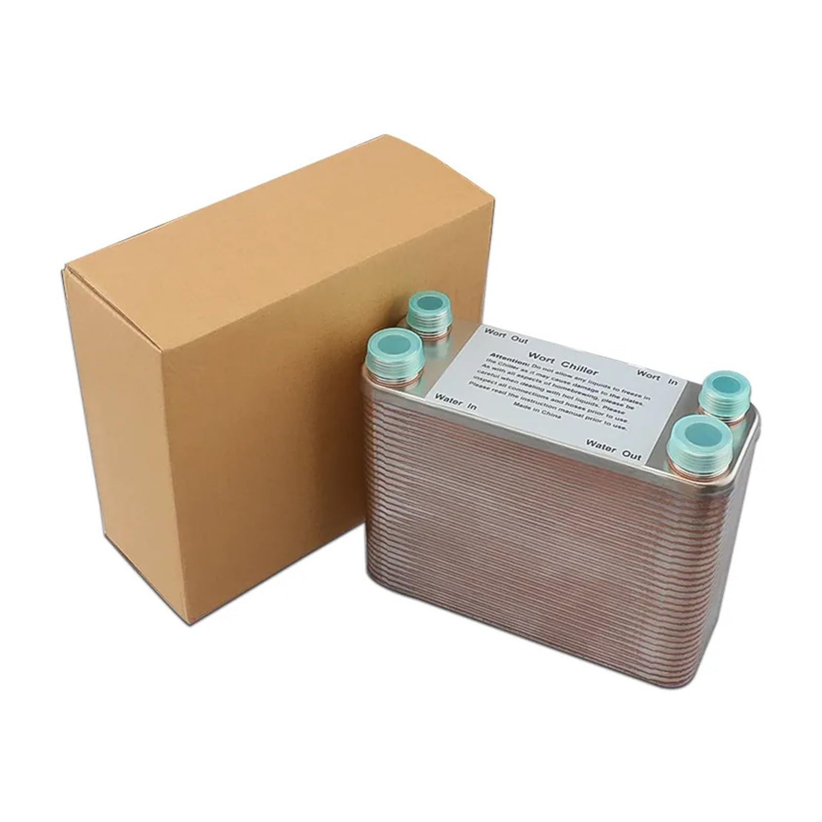 Scambiatore di calore, Refrigeratore di mosto a 60 piastre,Piastra filettata per tubi da giardino in acciaio inossidabile 304,Scambiatore di calore a piastre ad alta efficienza Homebrewing,Porta NPT 3