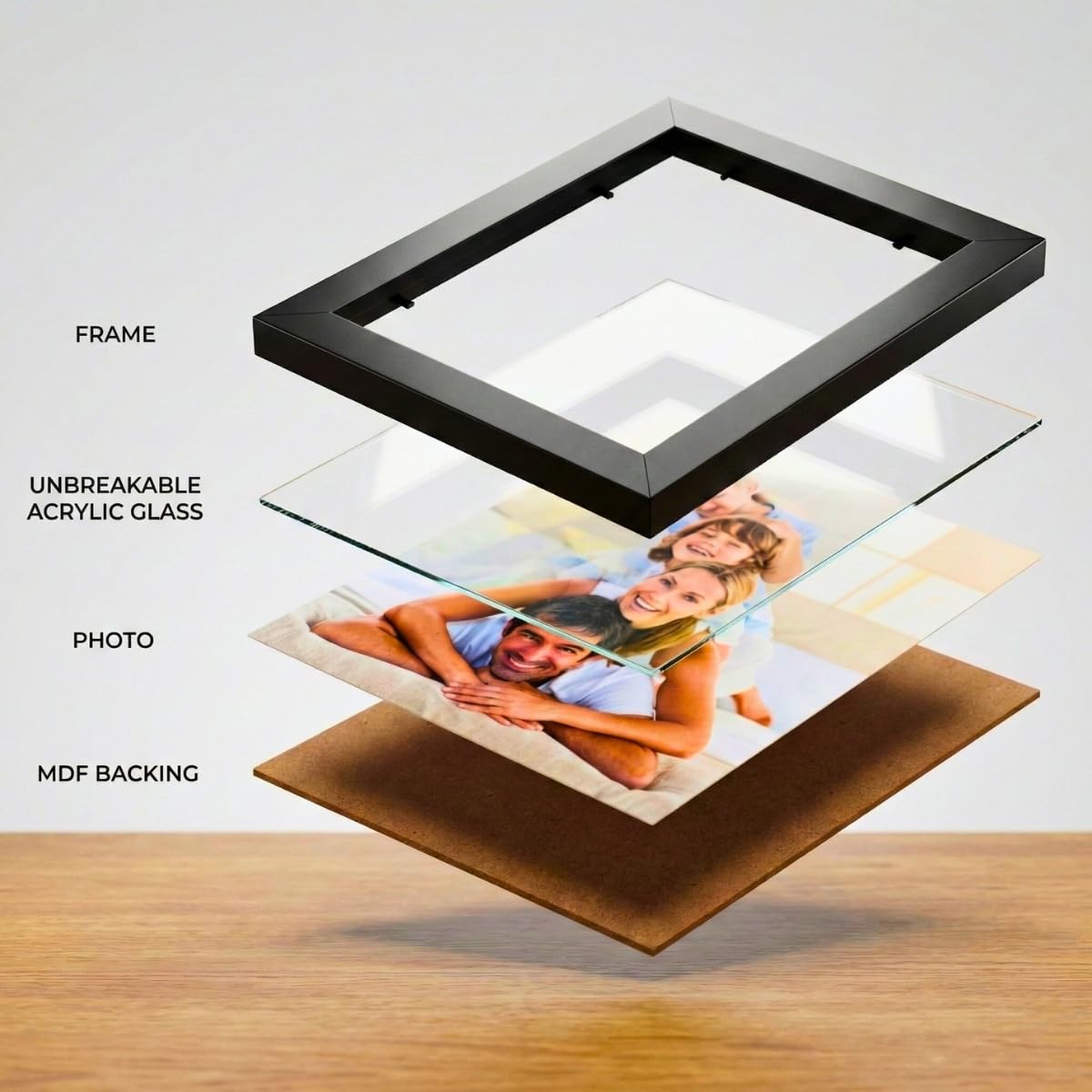 Book Photo Frame - Unbreakable Acrylic Display -5 Book Photo Frame - Unbreakable Acrylic Display -5
