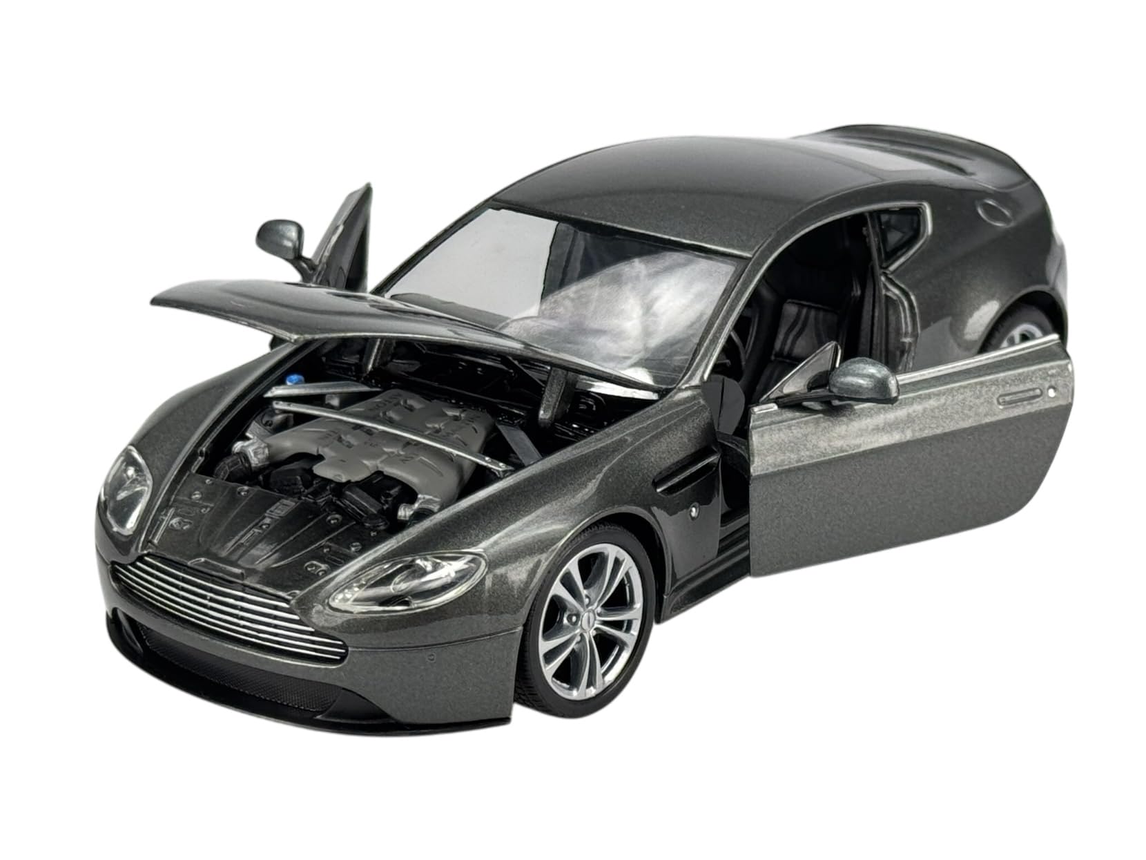 Miniature Welly 1/24 – Aston Martin V12 Vantage 5.9 (2009-2018) – Métal Gris – Occasion