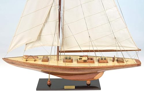 Miniatura 2 de Endeavour - Modelo de velero de 31.5 pulgadas - Modelo de barco de vela hecho a mano de madera - Modelo de decoración de velero - Modelos de veleros