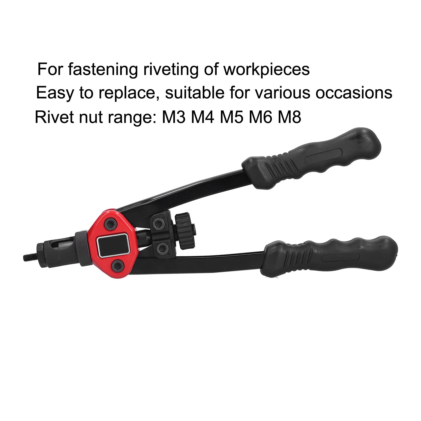 Cocoarm Pistola para Tuercas Remachadoras Herramienta de Remachado Manual de Acero Inoxidable con Kit de Tuercas M3 M4 M5 M6 M8 de 9 Mm Palanca 25x Agarre Suave para Reparación y Ensamblaje de
