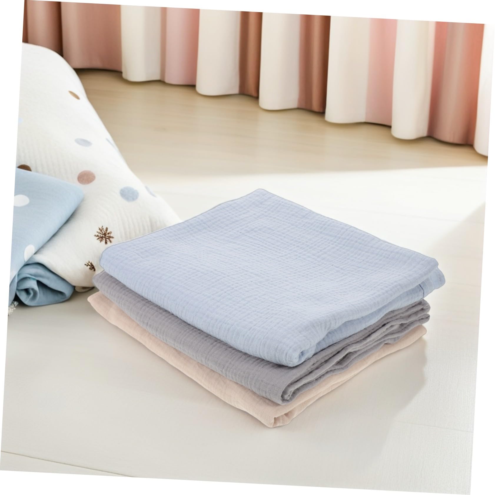 3 Pezzi Coperta Mussola Ragazzo Ragazza Avvolgente Morbida Swaddle Traspirante Protezione Delicata per Nanna e Nursery