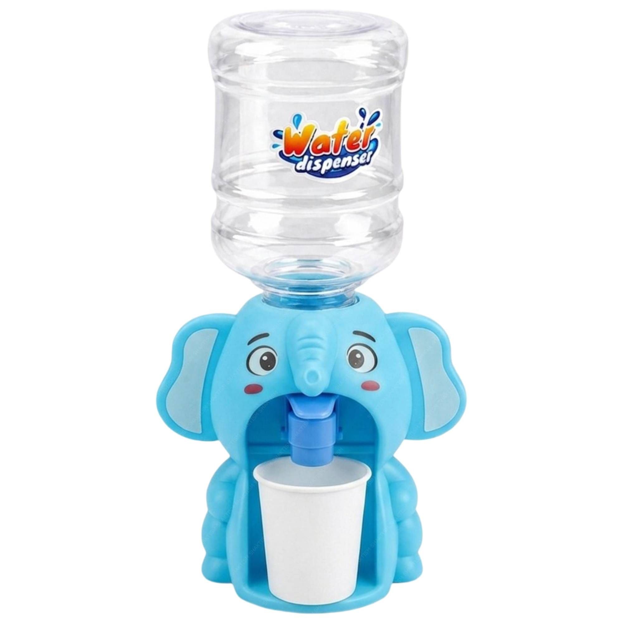 SHAKTISM Kids Mini Water Dispenser Toy with Cute Elephant Design | Press & Drink Manual Water Dispenser for Kids | Fun Educational Drinking Toy | (Elephant-Blue)-image-26