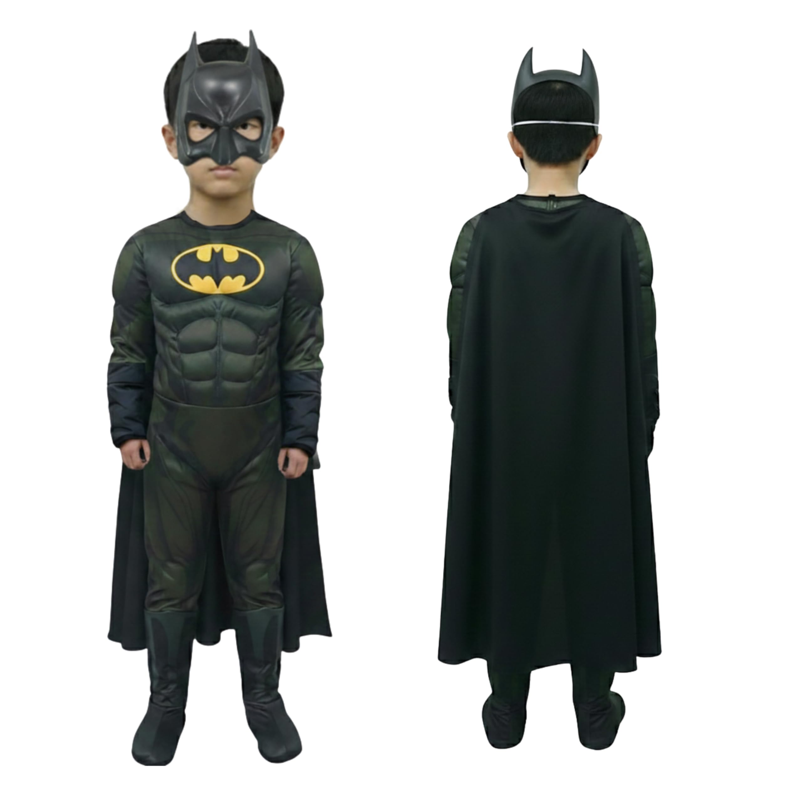 Batman Costume for Kids, Superhero Costume for Boys | Kids Costume Batman Suit with Cape and Mask| Halloween Costume | Character Costume for Boys | Superhero Cape