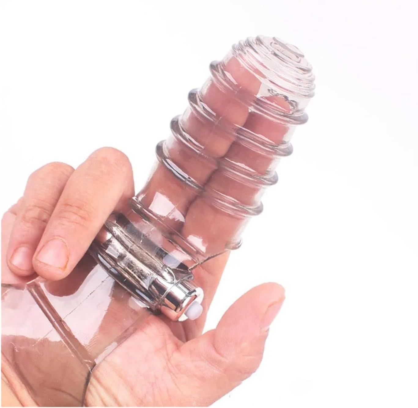 Finger Stimulators Triple Vbrator Extender Delay Condom,Man Reusable Sleeve Cock Ring Sheath Sex Toy (Color : White)