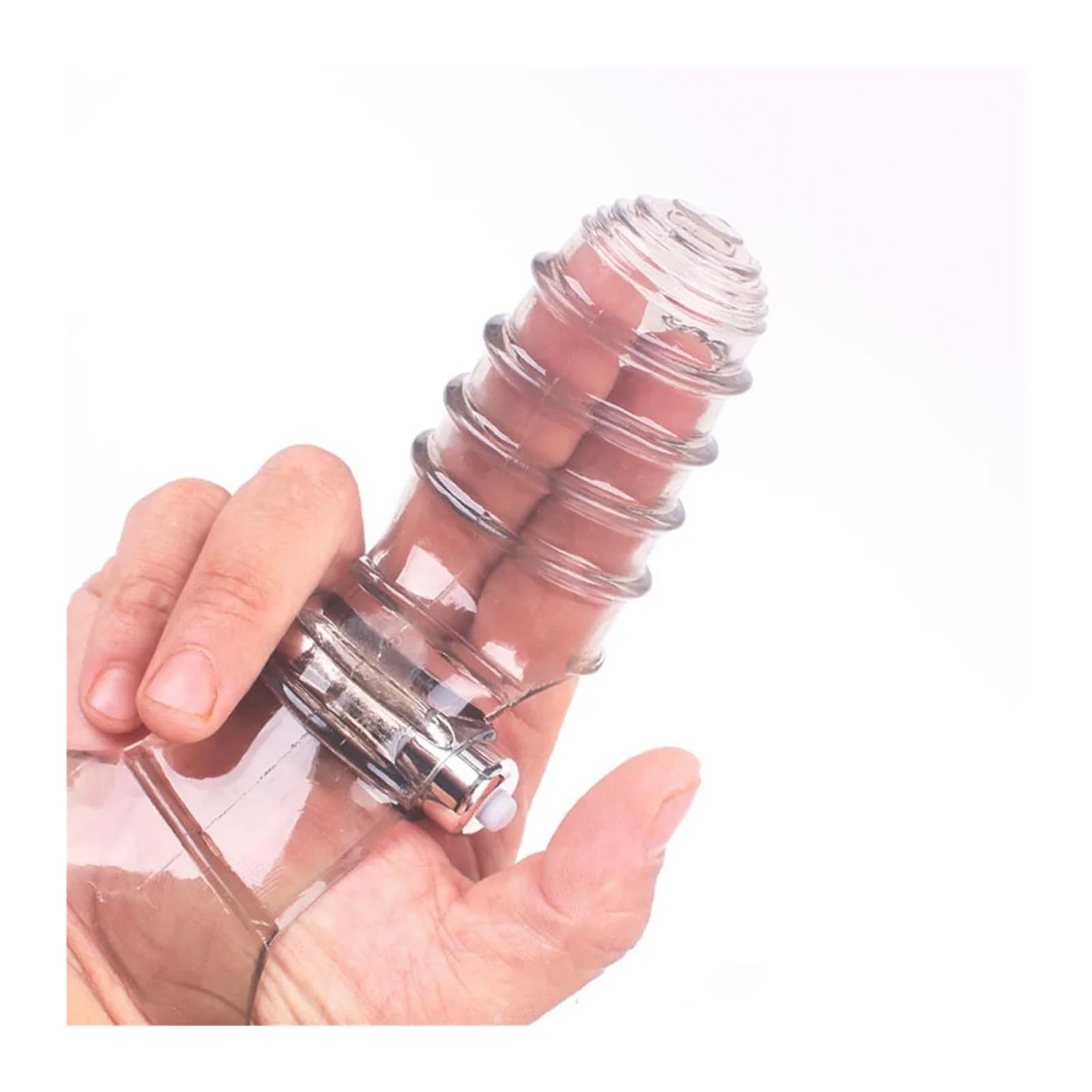 Finger Stimulators Triple Vbrator Extender Delay Condom,Man Reusable Sleeve Cock Ring Sheath Sex Toy (Color : White)