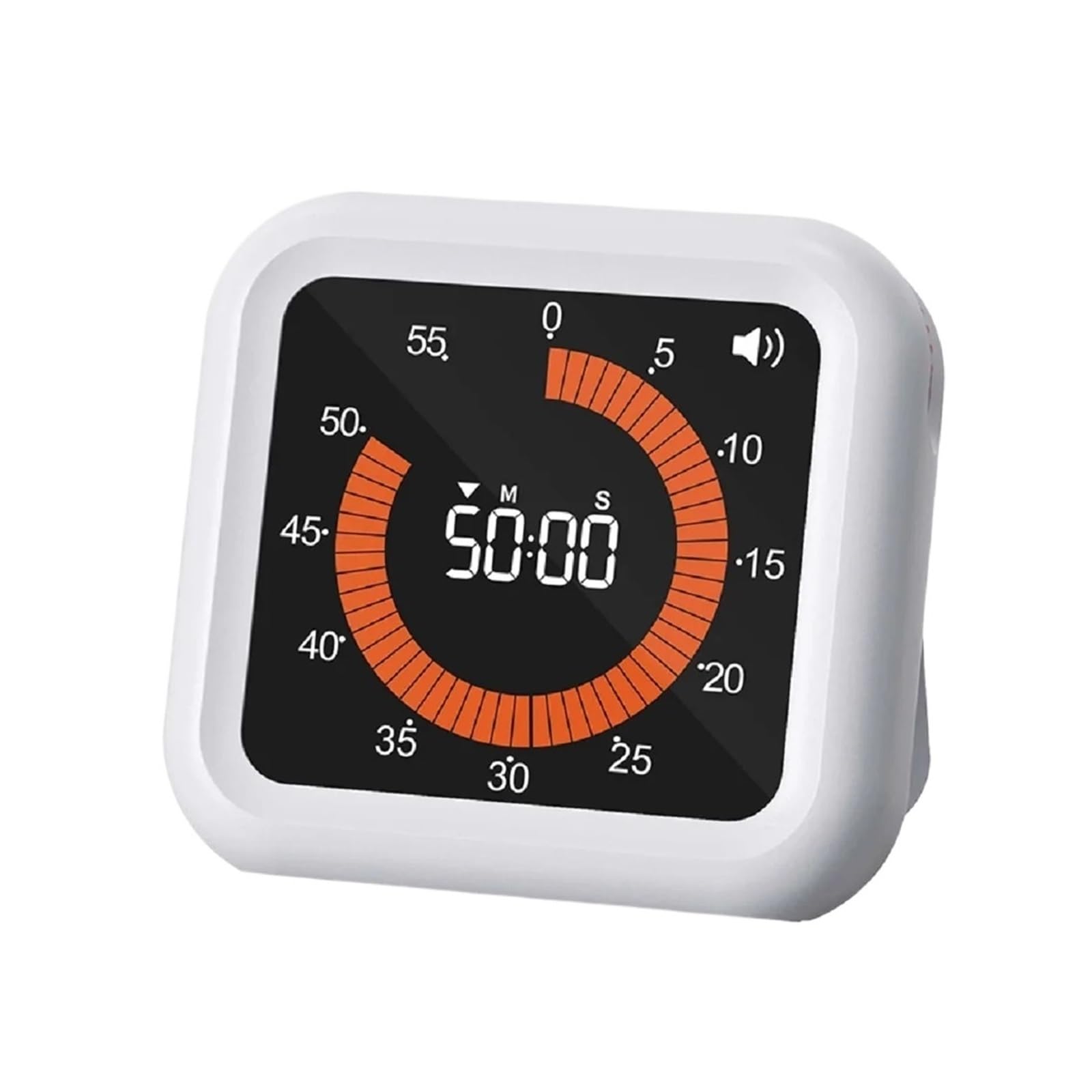 Visual Digital Timer Rechargeable Kitchen Magnetic Rotation With Memory Function Cooking Study Stopwatch Reliable Efficient(White)