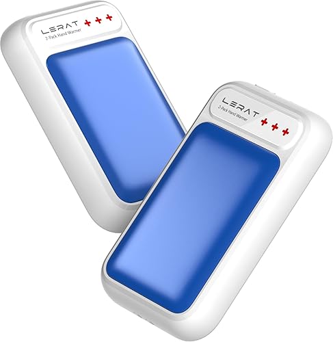 Hand Warmers Rechargeable 2 Pack, Electric Hand Warmers, Fast Heating, Portable Pocket Heater, 2 in 1 Quick Charge Hand Warmer for Outdoor Indoor, Warmer Gift for Christmas, Golf, Camping - Blue