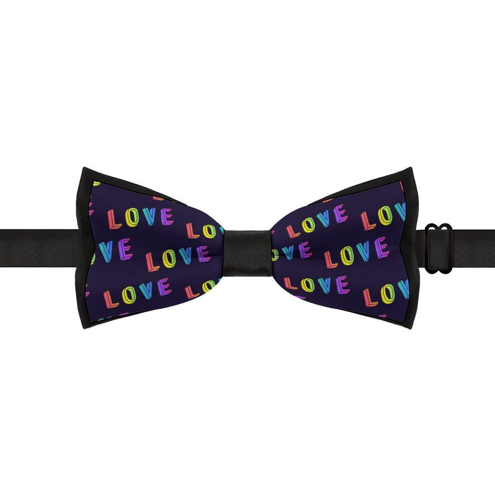 GoasNei Pride Month LGBTQ Gay Pride Ally Bow Tie for Men Adjustable Necktie Funny Tie Neck Ties for Weddings Party