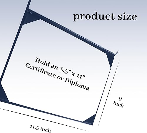 Miniatura 2 de Happy Secret Cubierta para diploma de 8.5 x 11 pulgadas, soporte para certificado de graduación, cubiertas de certificado de cuero liso (azul marino)
