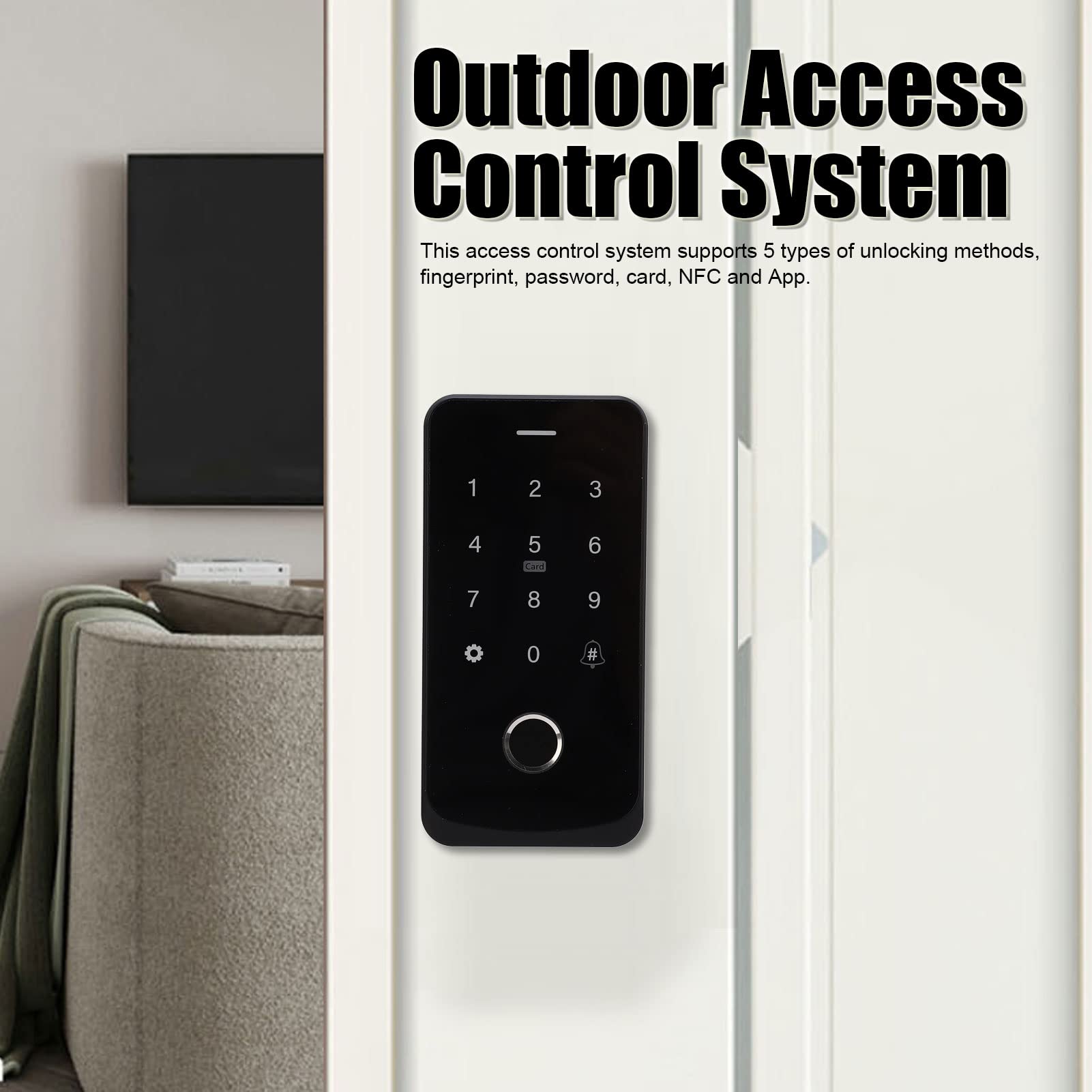 Pilipane Sistema De Control De Acceso Al Aire Libre TF9, Sistema De Control con Tarjeta De Contraseña De Huella Digital, Sistema De Control De Acceso Impermeable con Aplicación NFC