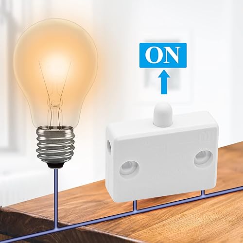 Miniatura 4 de BokWin Paquete de 8 interruptores de luz para armario, interruptor de puerta de armario, armario, armario, cajón, despensa, aplicable a 12 V, 24 V,