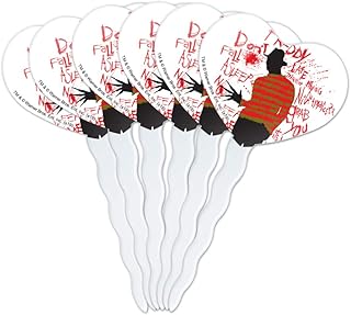 GRAPHICS & MORE A Nightmare on Elm Street Freddy Heart Love Cupcake Picks Toppers Decoration Set of 6