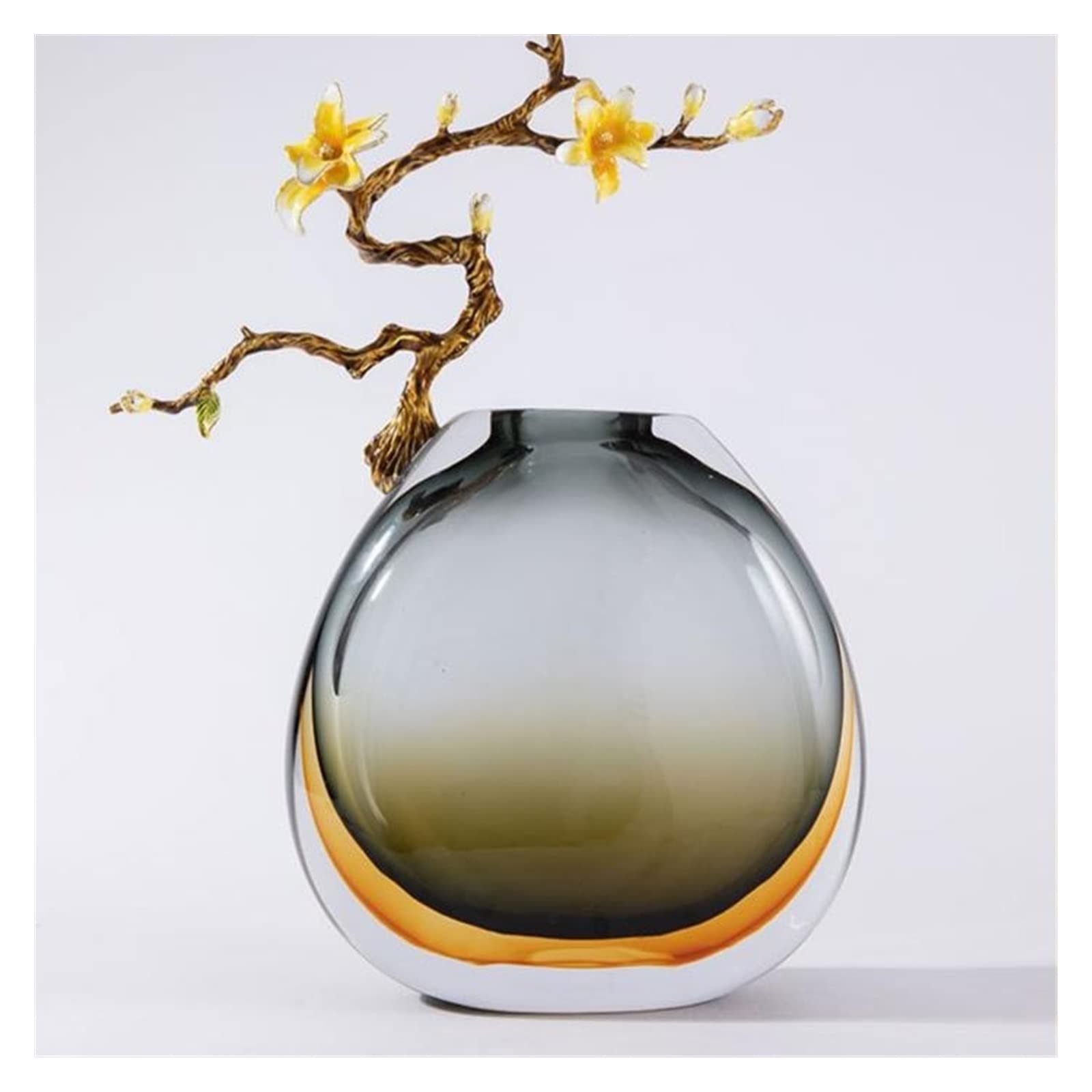 Vase fleur émail style chinois grande lumière décoration de salon
