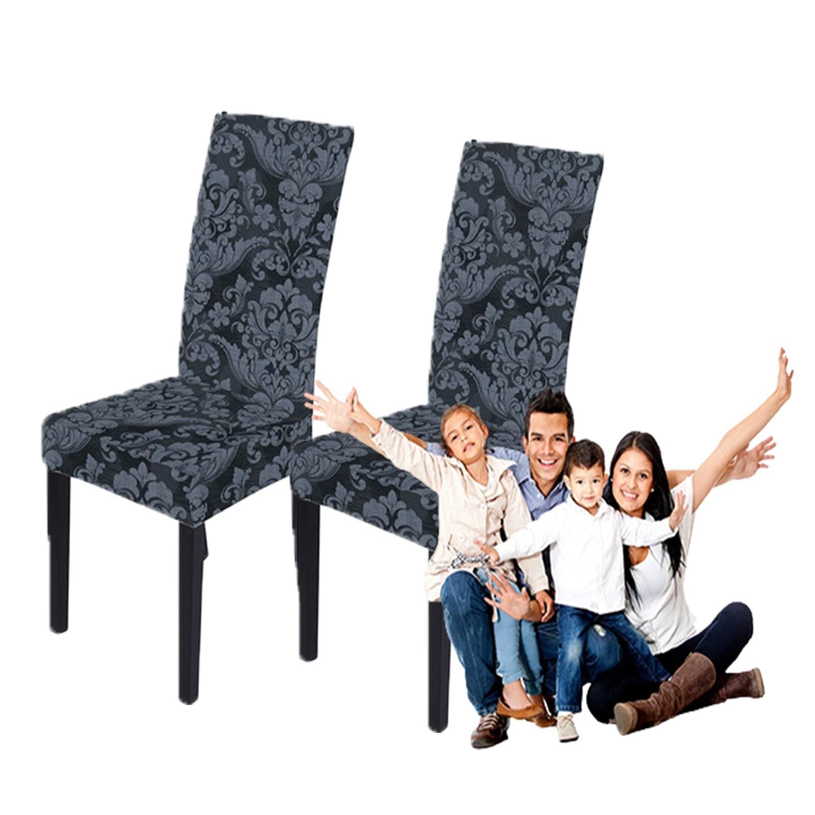 NMVAWIPT Stretchable Polyester-Spandex Dining Chair Covers Non-Slip Elastic Slipcovers For Room Banquet Hotel(1#,2pcs)