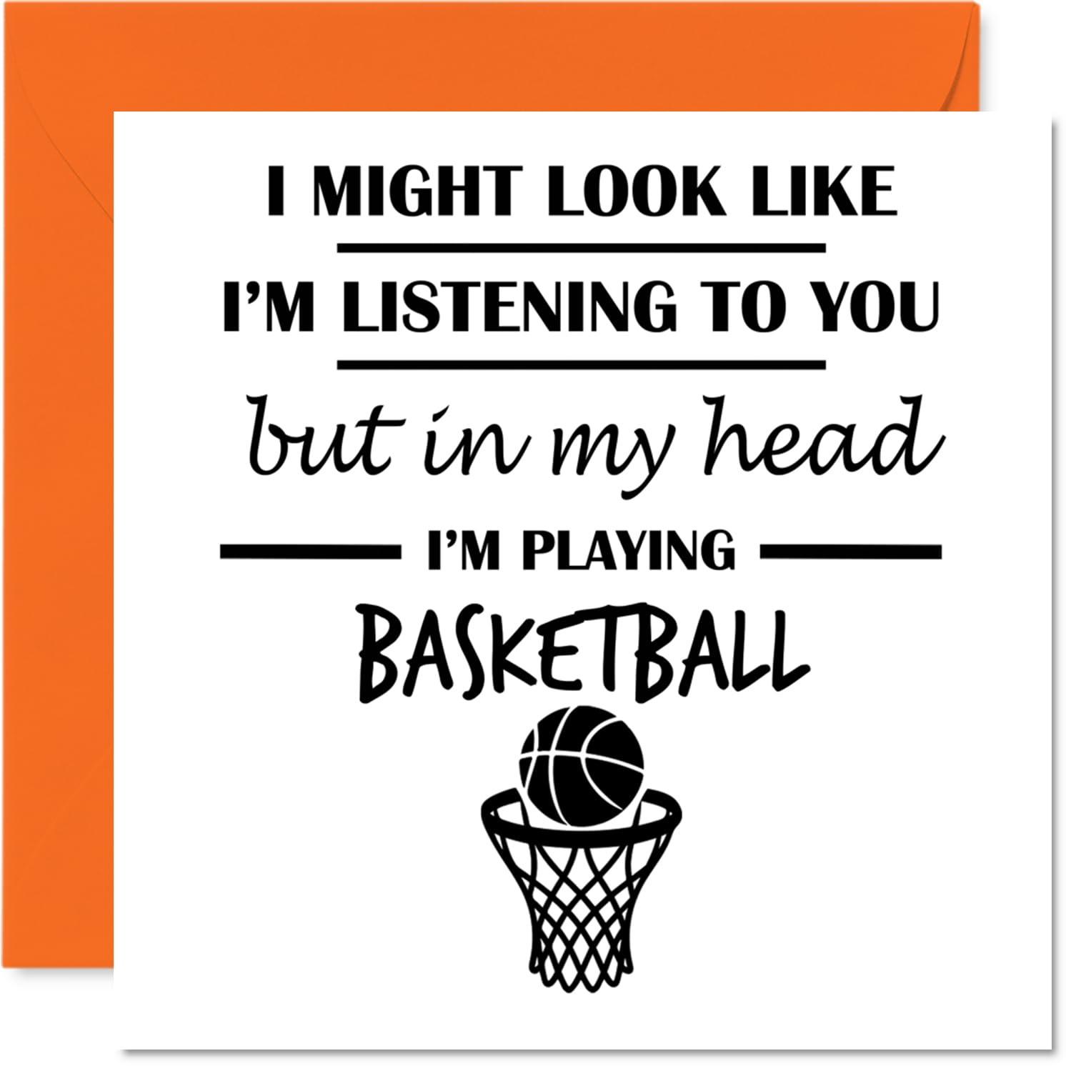 Basketball Birthday Card for Men Women - In my Head - Happy Birthday Card for Nan Auntie Uncle Nanny, 145mm Bday Greeting Cards