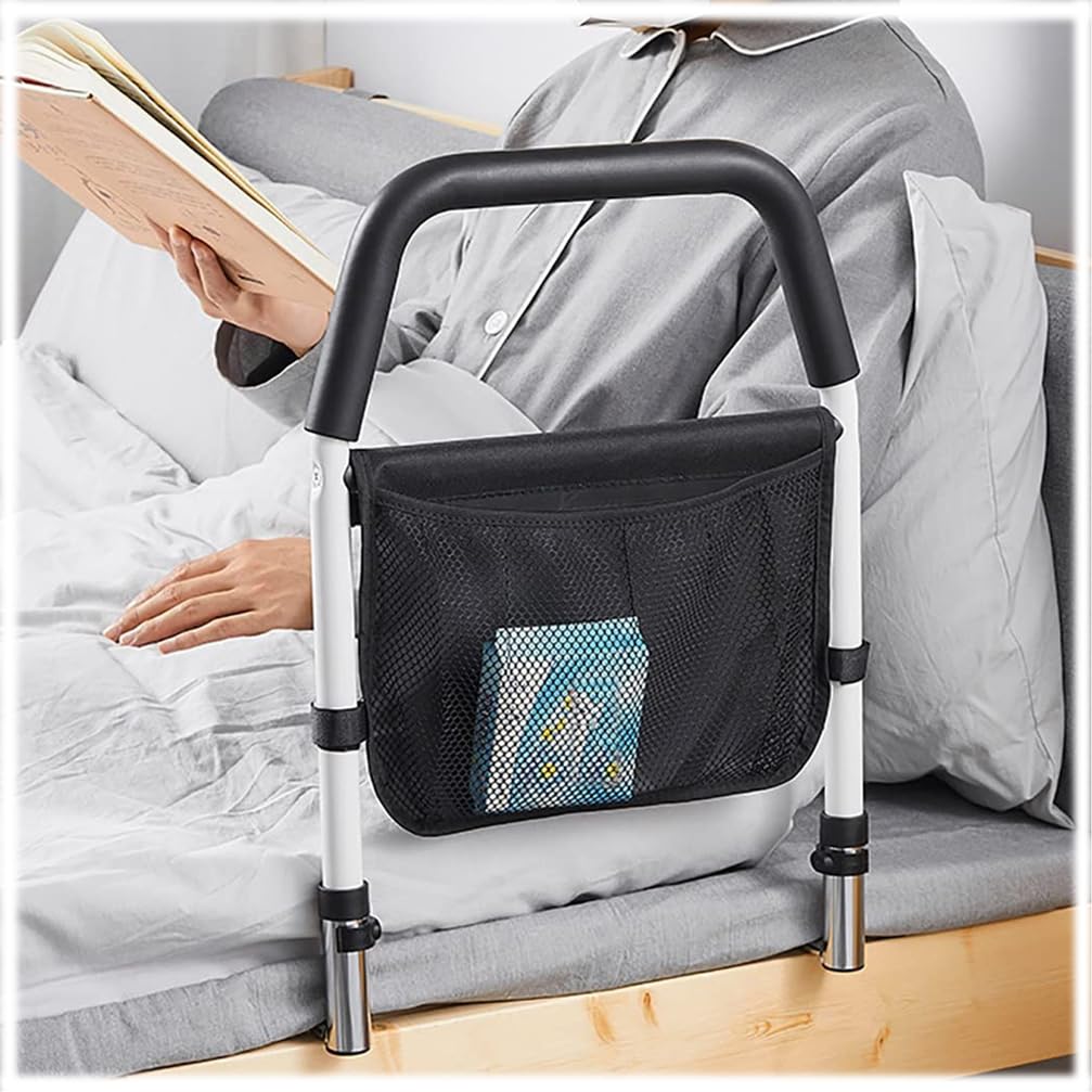 Barandilla Cama Adulto,Barrera Seguridad Cama,Seguridad De Riel De Asistencia De Cama,136 Kg,Altura Ajustable,Empuñaduras Antideslizantes,Seguro Y Estable