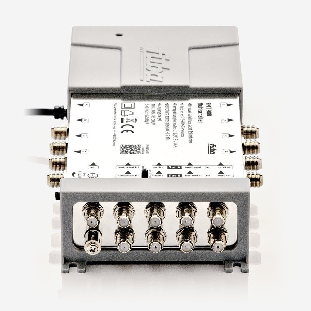 Fuba Sat Anlage 8 Teilnehmer - 2 Satelliten (z.B. Astra/Hotbird) | DAA 780 A Satellitenschüssel 80cm Alu anthrazit (Testergebnis: ausgezeichnet)* + 2X LNB + Multifeed + Multischalter 8 Teilnehmer