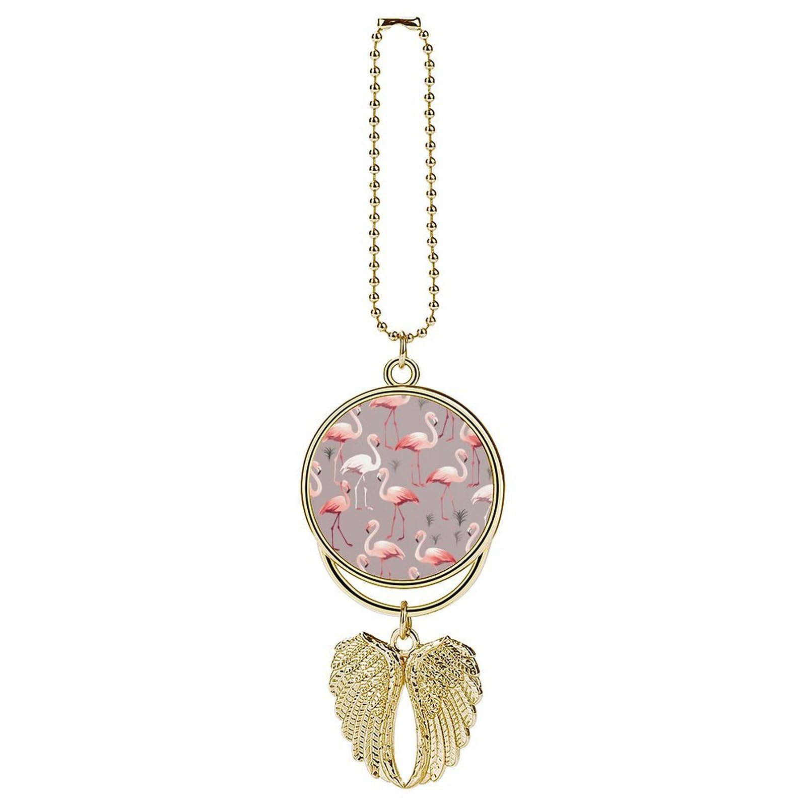 Pink Flamingo Pattern Car Pendant Hanging Swing Auto Rear View Mirror Hanging Car Rear View Mirror Charm Truck Hanger Ornament Charm for Car Rear View Mirrors Accessories