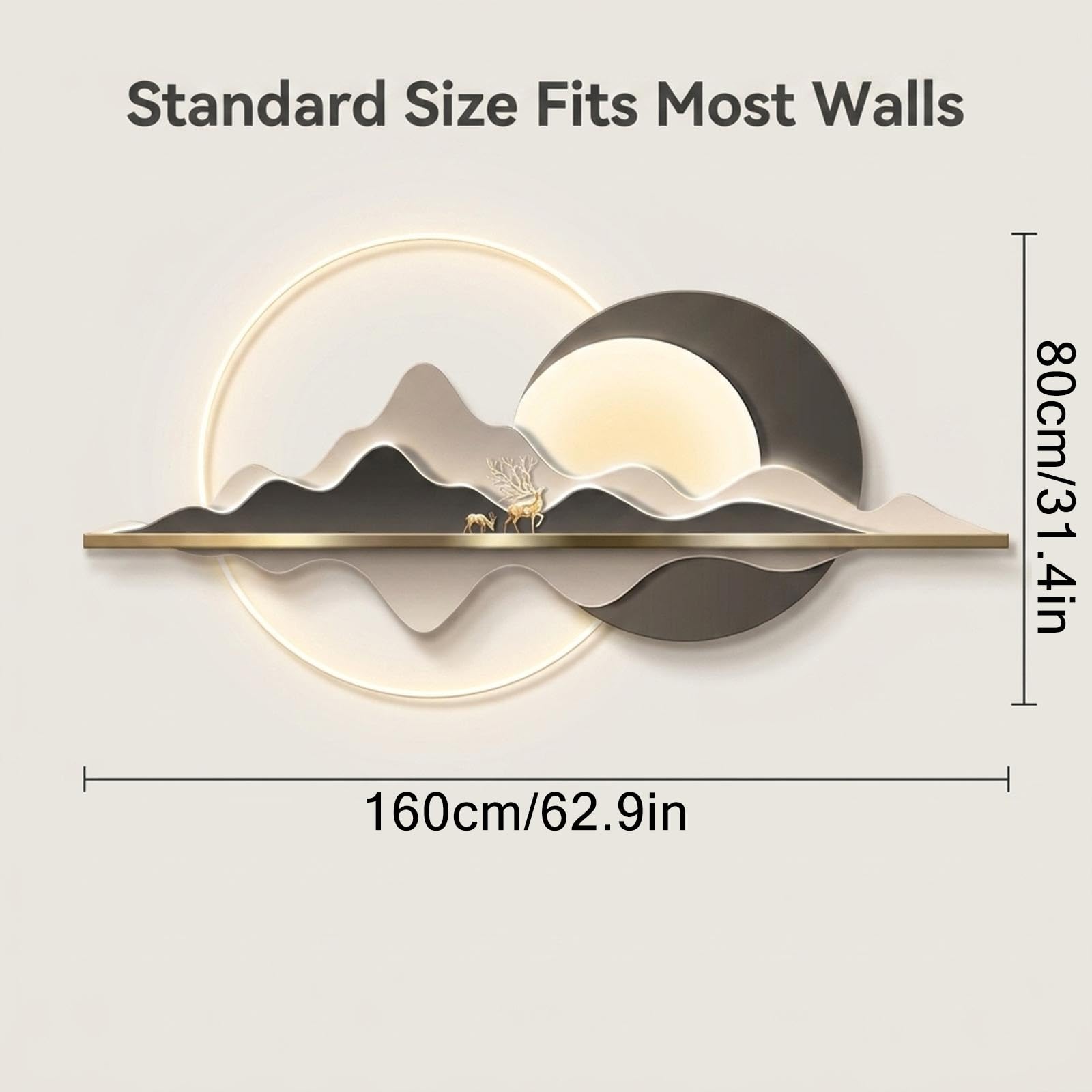 IRHIGBGX Quadro LED da Parete Decorativo, Quadro Luminoso Moderno 3D con Pannello Acrilico Cristallo, Decorazione Murale con Telecomando e Luce d'Ambiente per Soggiorno Camera Ufficio | Telecomando Illuminazione Ambiente Decorativa Parete Hanging Picture