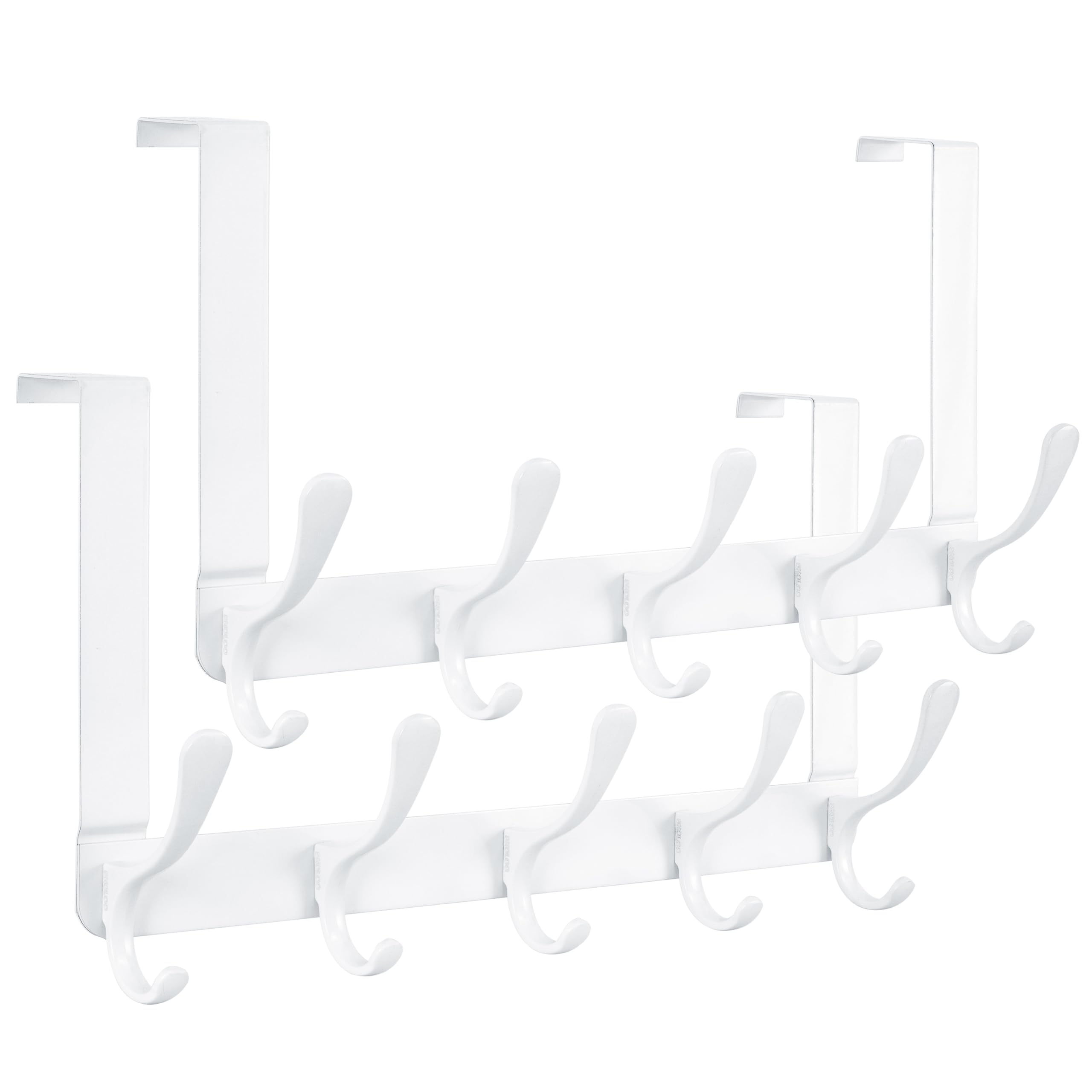 Skoloo White Over The Door Hook, Coat Hooks For Hanging Clothes, Towels, Coats, Hats, Over The Door Towel Hook - Pack Of 2, Assembly Required