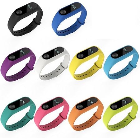 Pulseras para mi band 2 , 10 PCS silicona repuesto correa Recambio reloj banda correa reemplazo para Xiaomi Mi banda 2