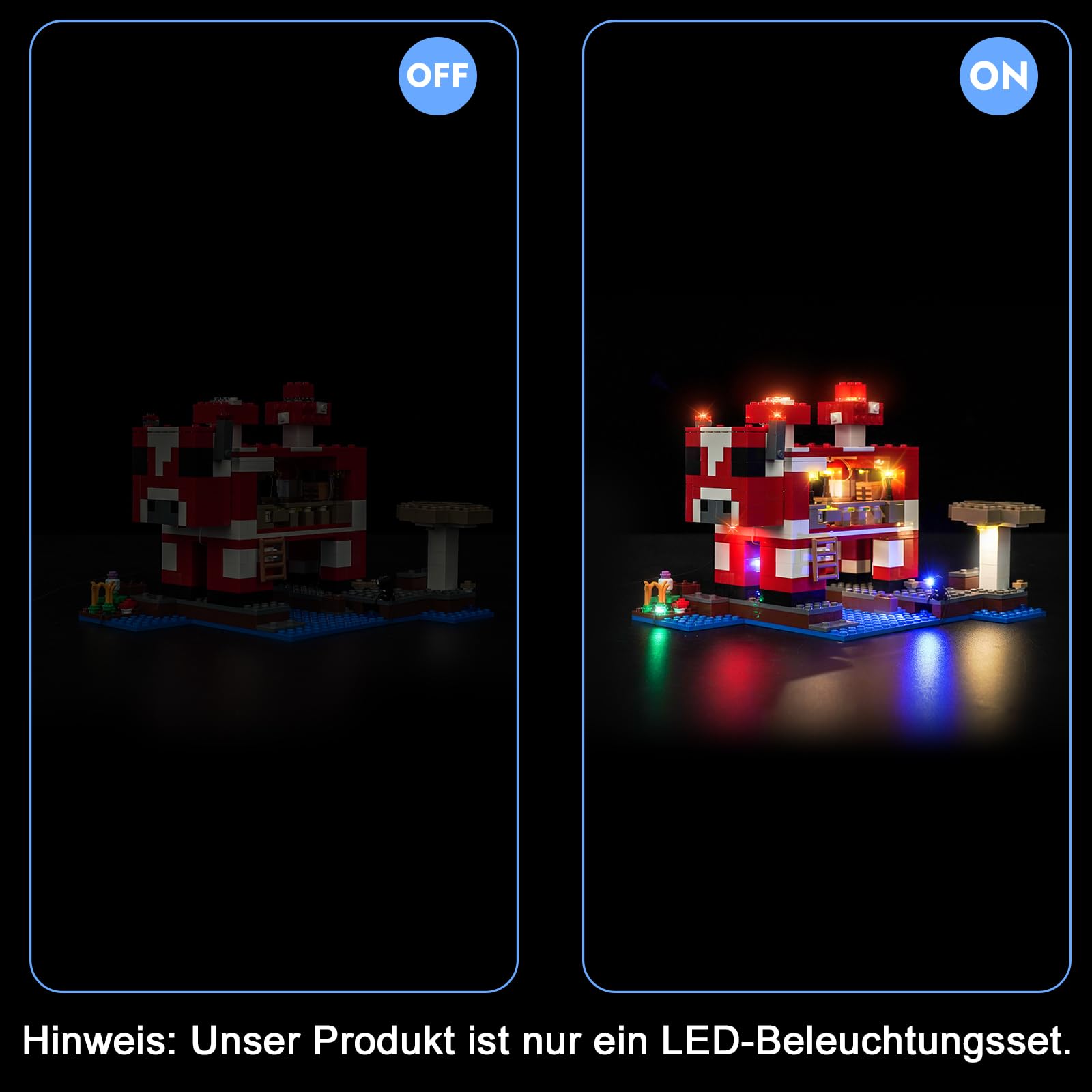 LocoLee Licht Kompatibel mit Lego 21270 Das Pilzkuh-Haus, Beleuchtung Set Compatible with The Mooshroom House 21270 (Nicht enthalten Modellset) - 4