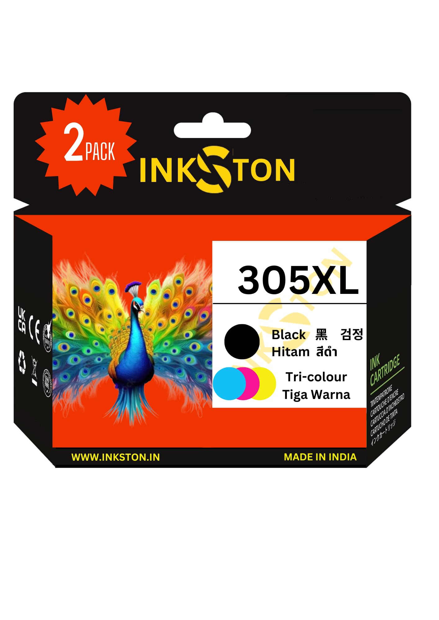 INKSTON® 305XL Black and Color Combo Ink Cartridge Compatible with Deskjet All in one Deskjet 2300, 2700, Deskjet Plus Series 4100,Envy 6000 Series