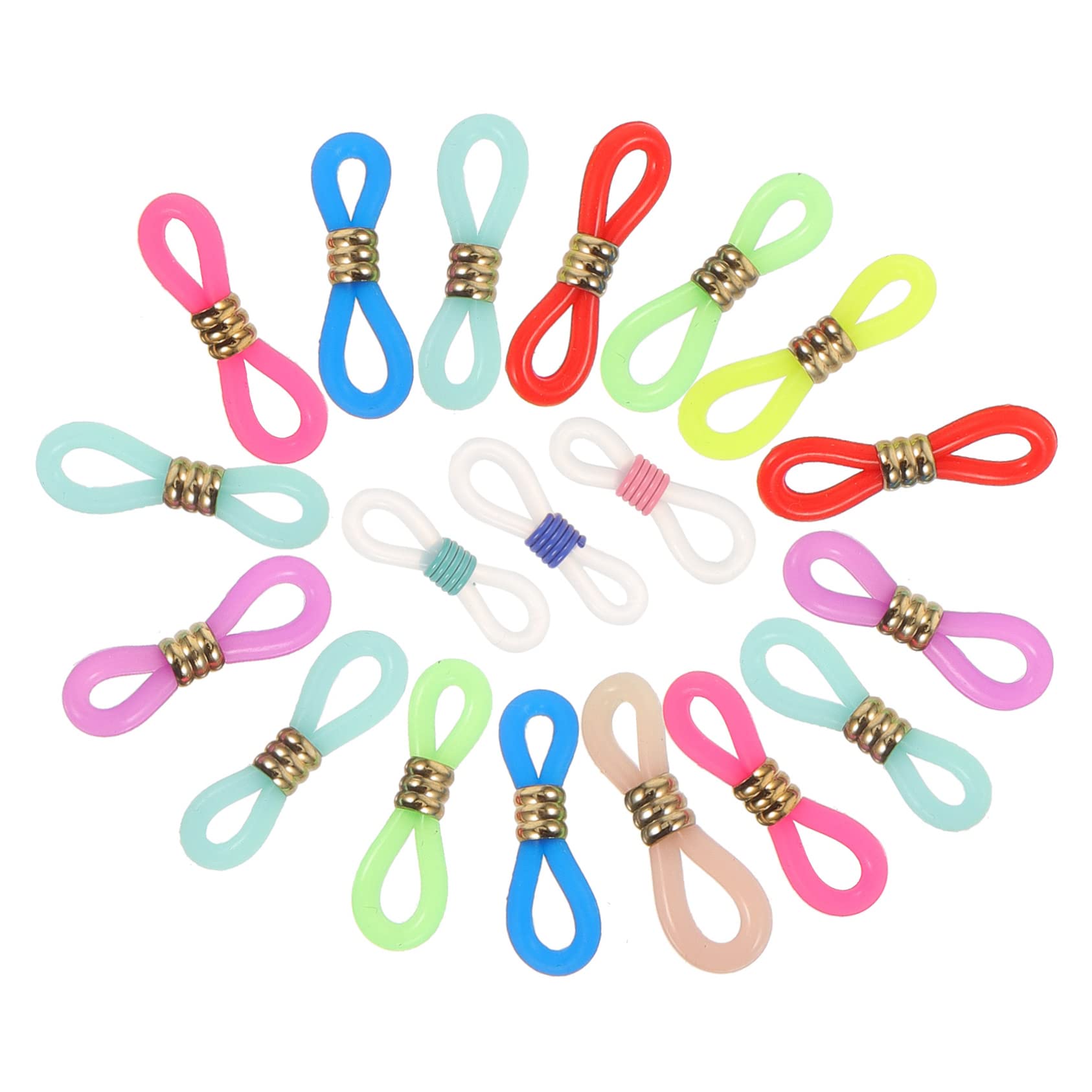 Holibanna Lot de 60 Embouts en Silicone Antidérapants pour Lunettes Connecteurs en Métal, Support de Chaînette Réglable, pour Accessoires Lunettes et Maintien Sécurisé Couleur Aléatoire