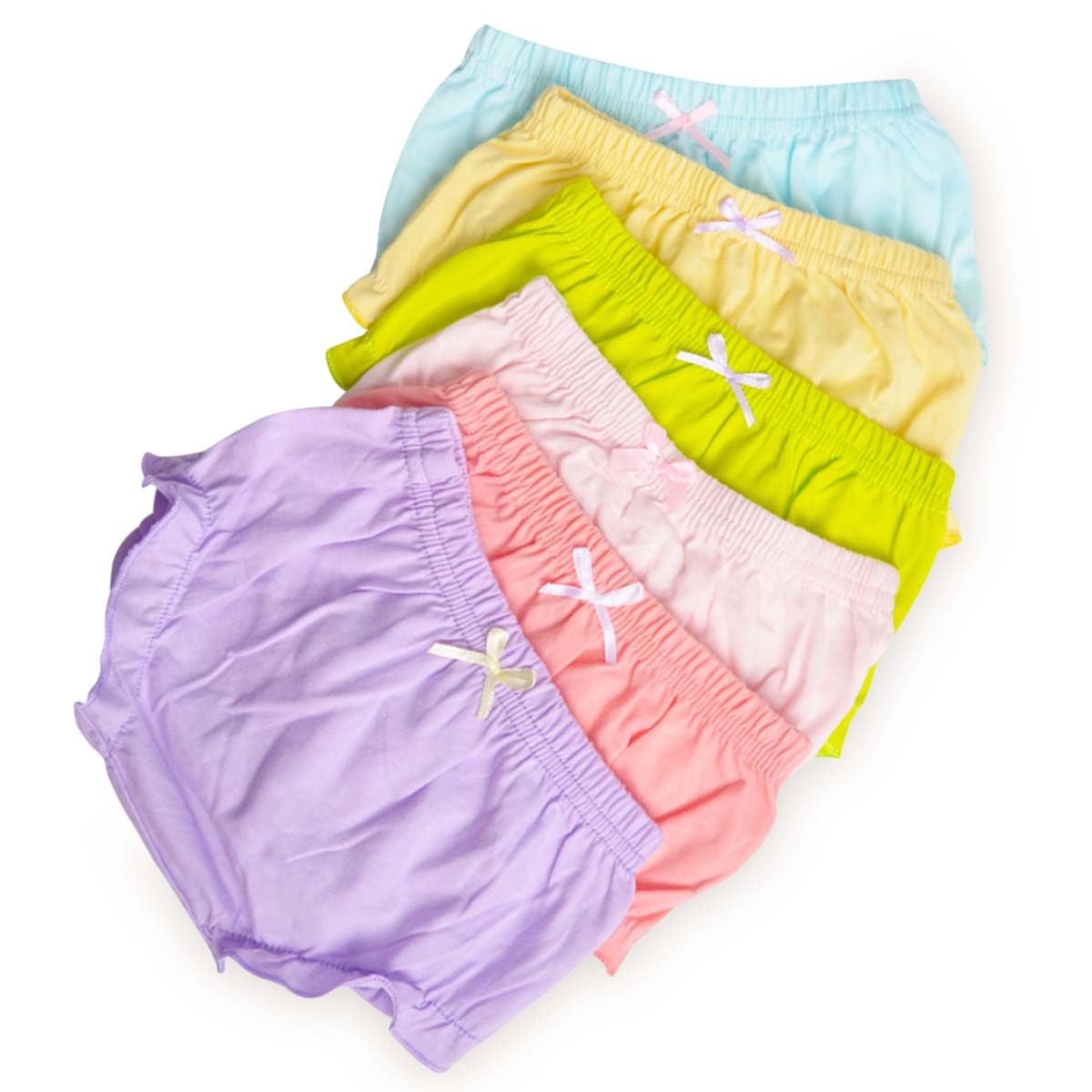Lot de 7 Culotte en Coton Bébé Fille Bloomer Short Couvre-Couche Mignon Slips Sous-vêtements Souple Caleçon Confortable Élégant Couleur Unie avec Volants Princesse pour Enfant Bébé 6 Mois-8 Ans
