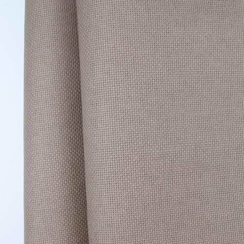 Image of KCS 12 inch x 59 inch (30cmx 149cm) 18CT Counted Cotton Aida Cloth Cross Stitch Fabric (Coffee)