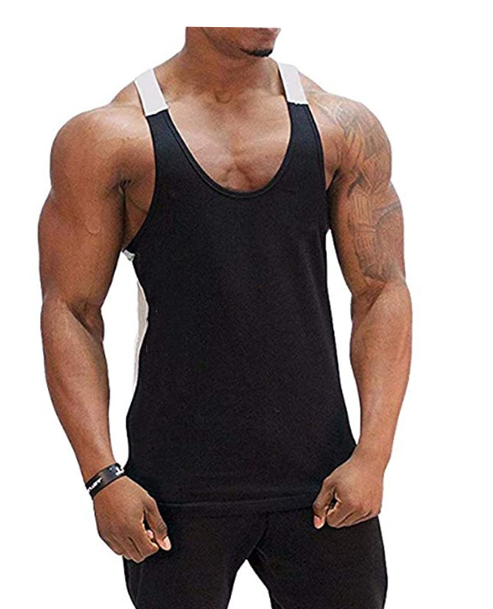 HOTCAT Camiseta Tirantes Hombre Gym Camisetas Camiseta sin Mangas para Hombre Tank Tops de Tirantes Hombre Suelto Chaleco Fitness Gimnasio Secado rápido Tank Top
