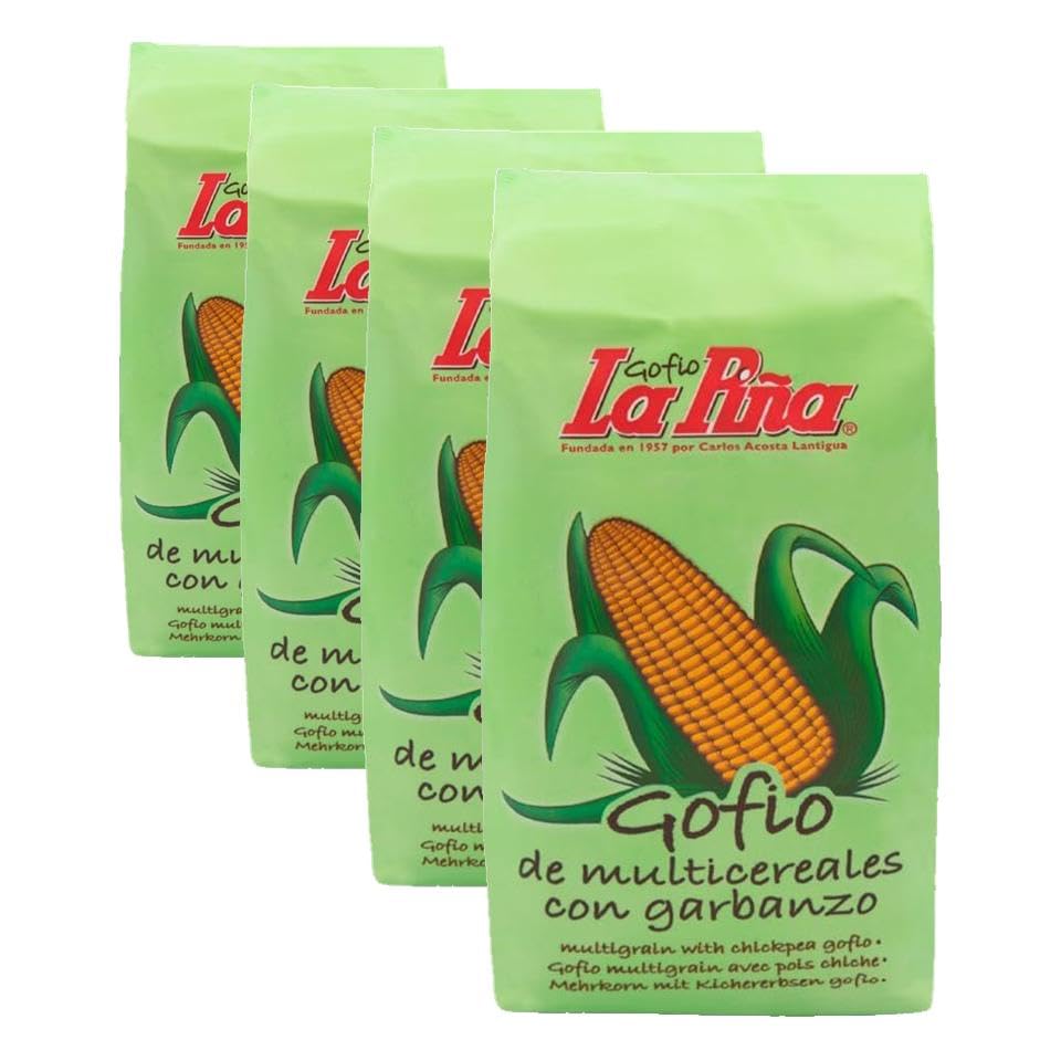Gofio La Piña - Gofio Multicereales Con Garbanzo 500g | Producto Natural | Fuente de Proteínas Vegetales | Rico en Minerales | Aporte de Energía | Efecto Saciante | Ayuda a Controlar la Glucosa