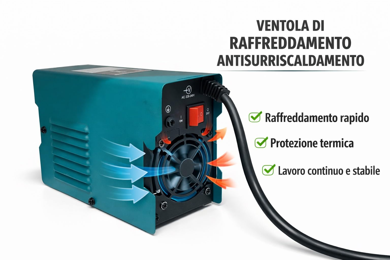 Mini Saldatrice inverter ad Elettrodo per Fabbro da 400 Ampere Super Compatta professionale con cavi e maschera display LCD digitale saldatrice elettrica portatile leggera