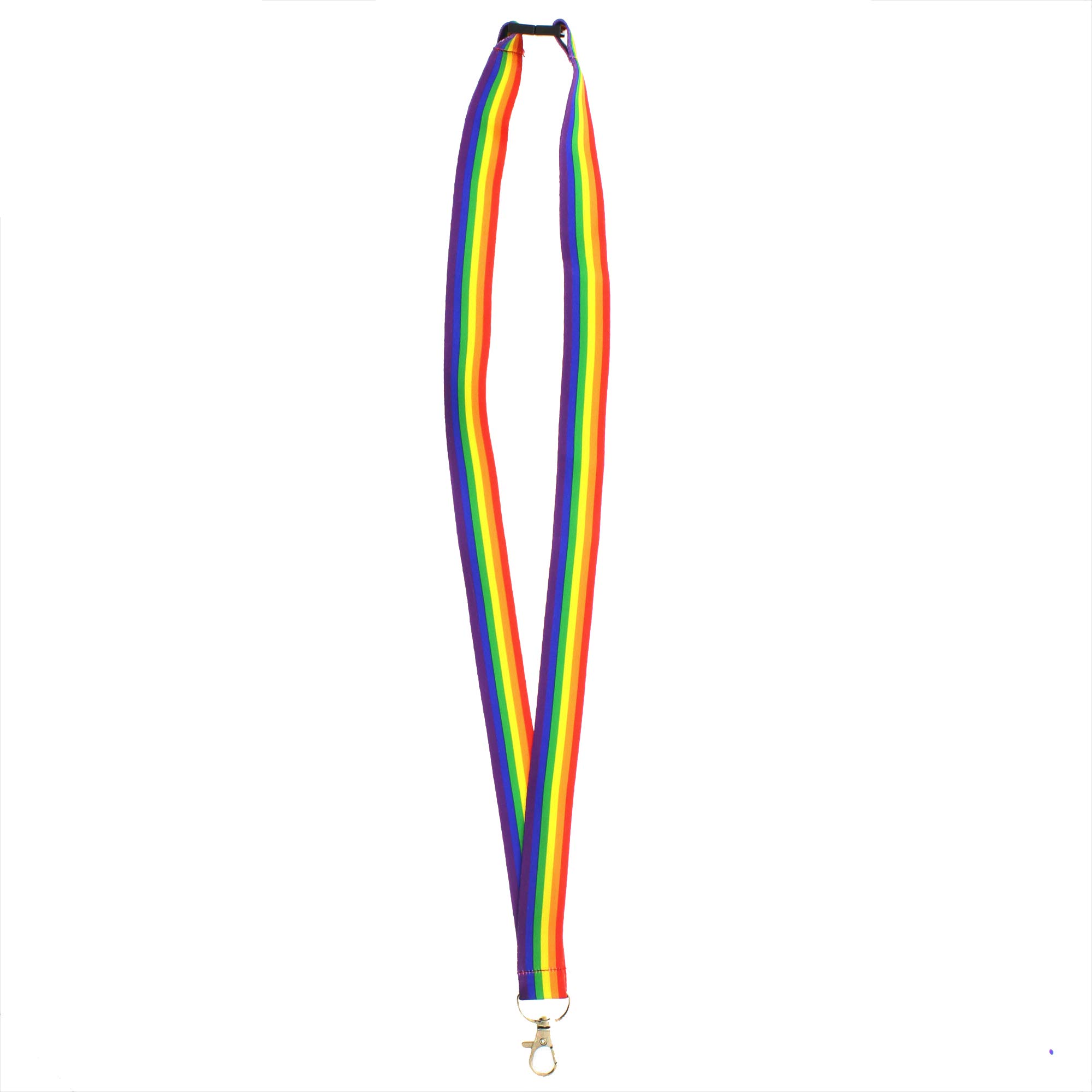 Zac's Alter Ego Rainbow Lanyard with Safety Break Away Clip and Metal Hook Clip